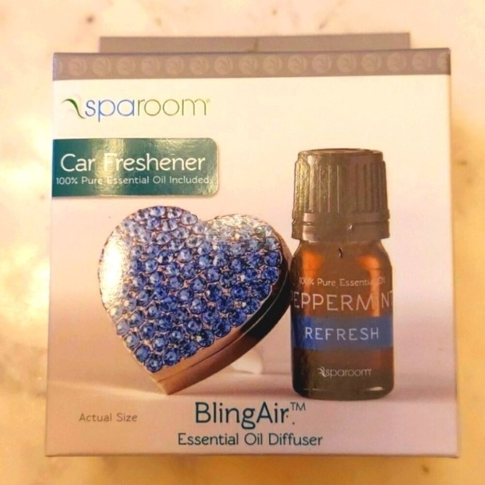 Spa room peppermint bling heart car freshner